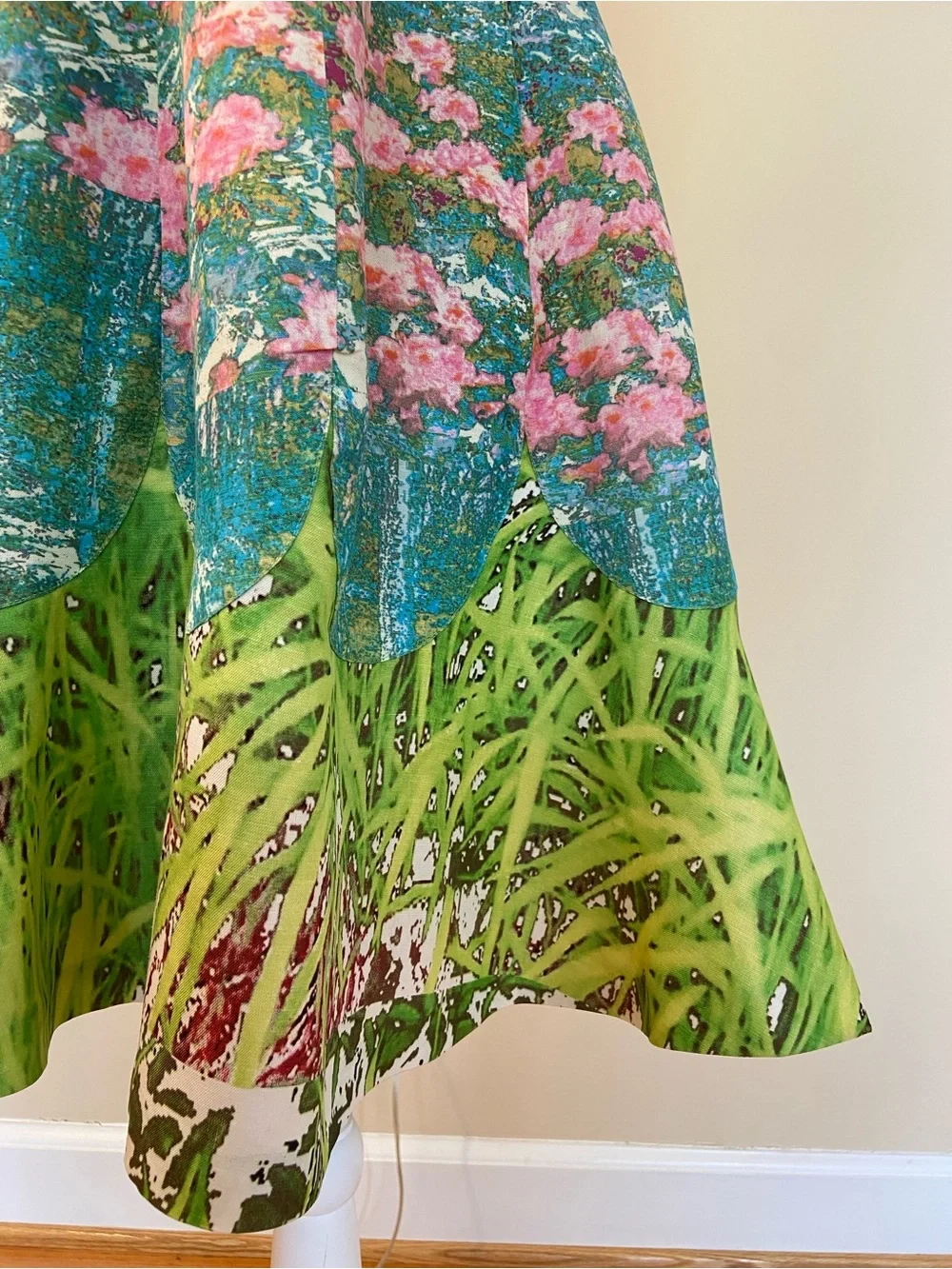 Tracy Reese Anthropologie Silk Monet Inspired Floral Pink Blue Green Dress $349 - Picture 8 of 16
